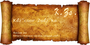 Kácsor Zsóka névjegykártya